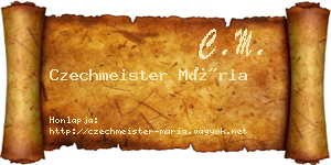 Czechmeister Mária névjegykártya